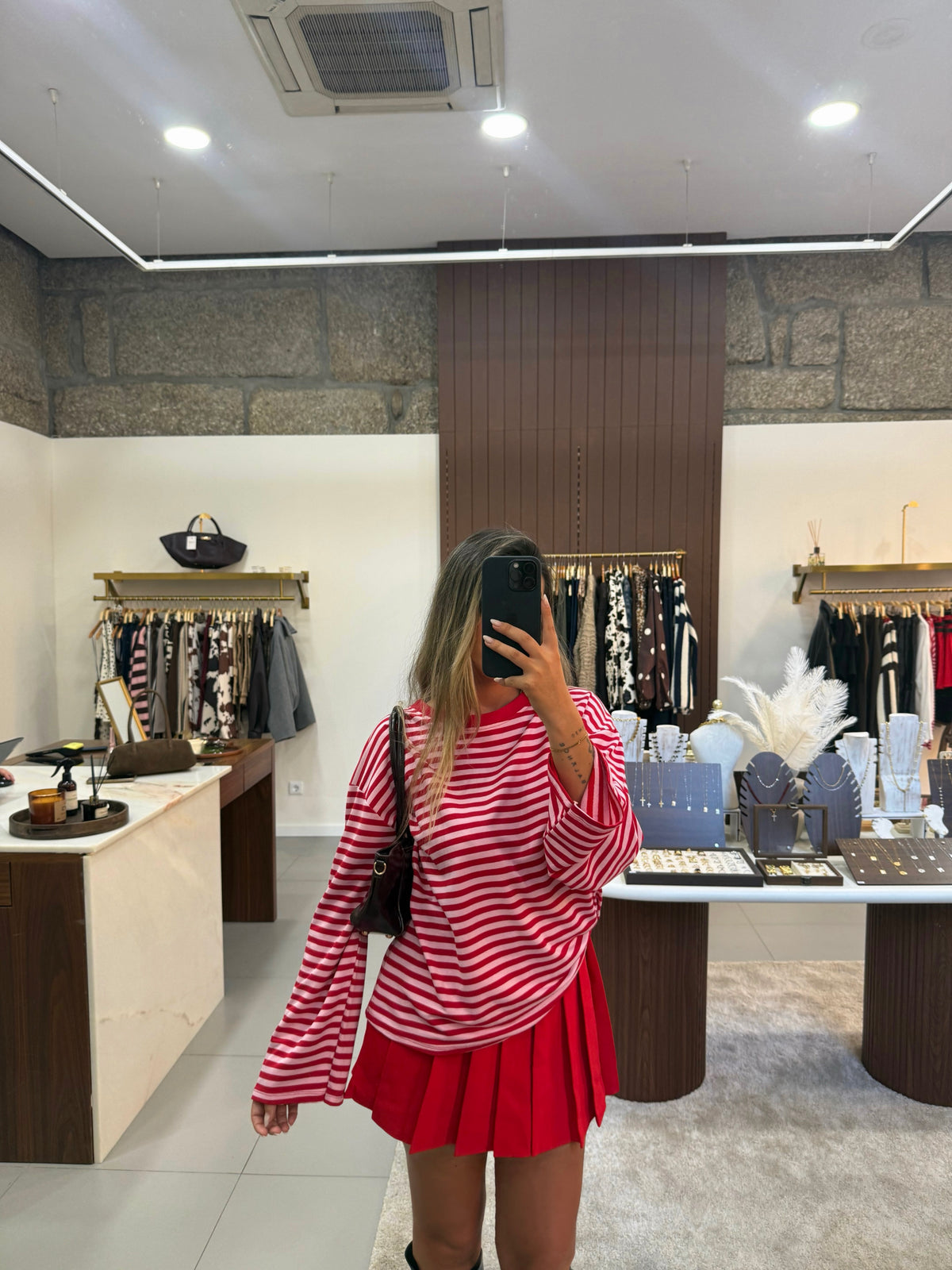 Camisola Riscas Red & White