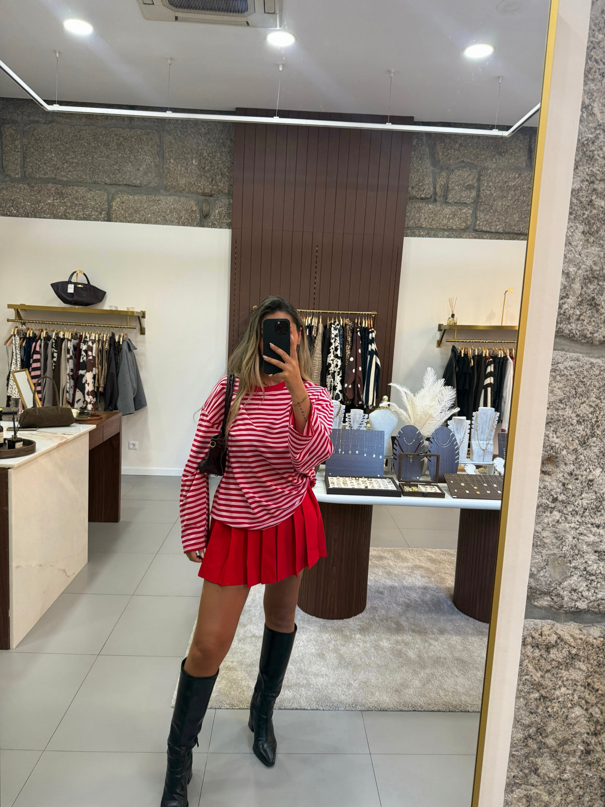 Camisola Riscas Red & White