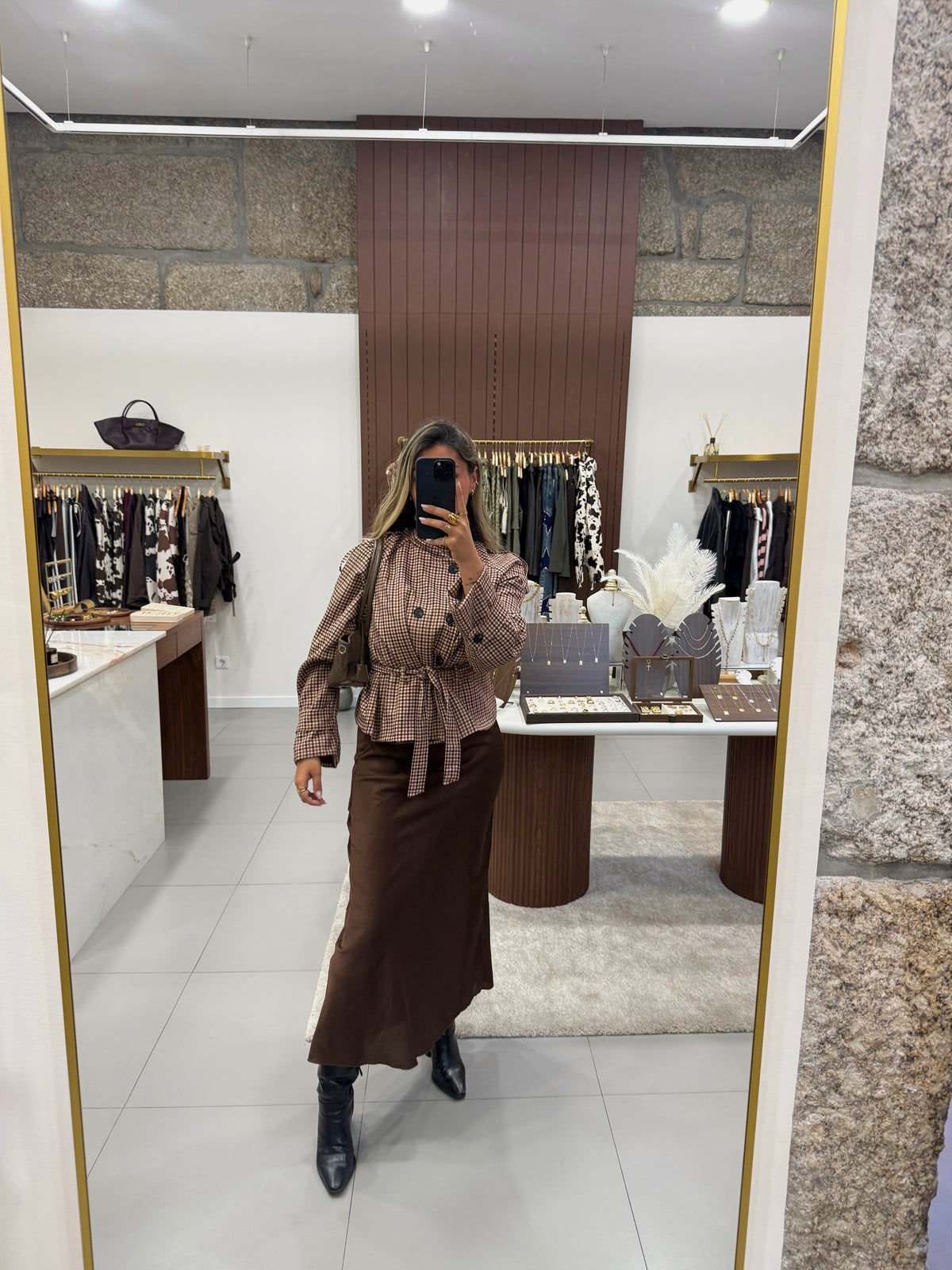 Saia Satin Castanha