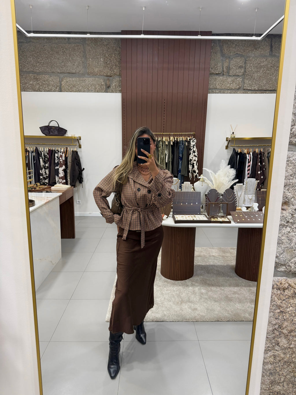 Saia Satin Castanha